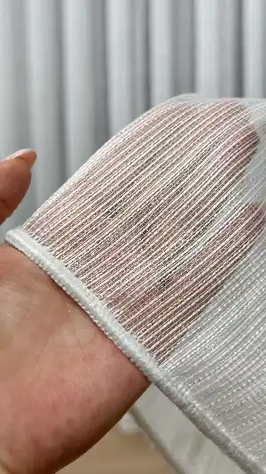 Vakko Simli Zincir Çizgili Tül Perde, Premium Seri Ağır Gramajlı