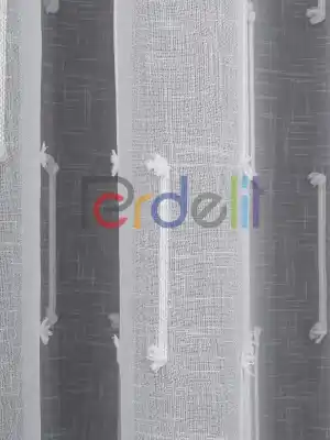 Minimal Çizgili Ekru Keten Tül Perde | Modern Ve Zarif Görünüm
