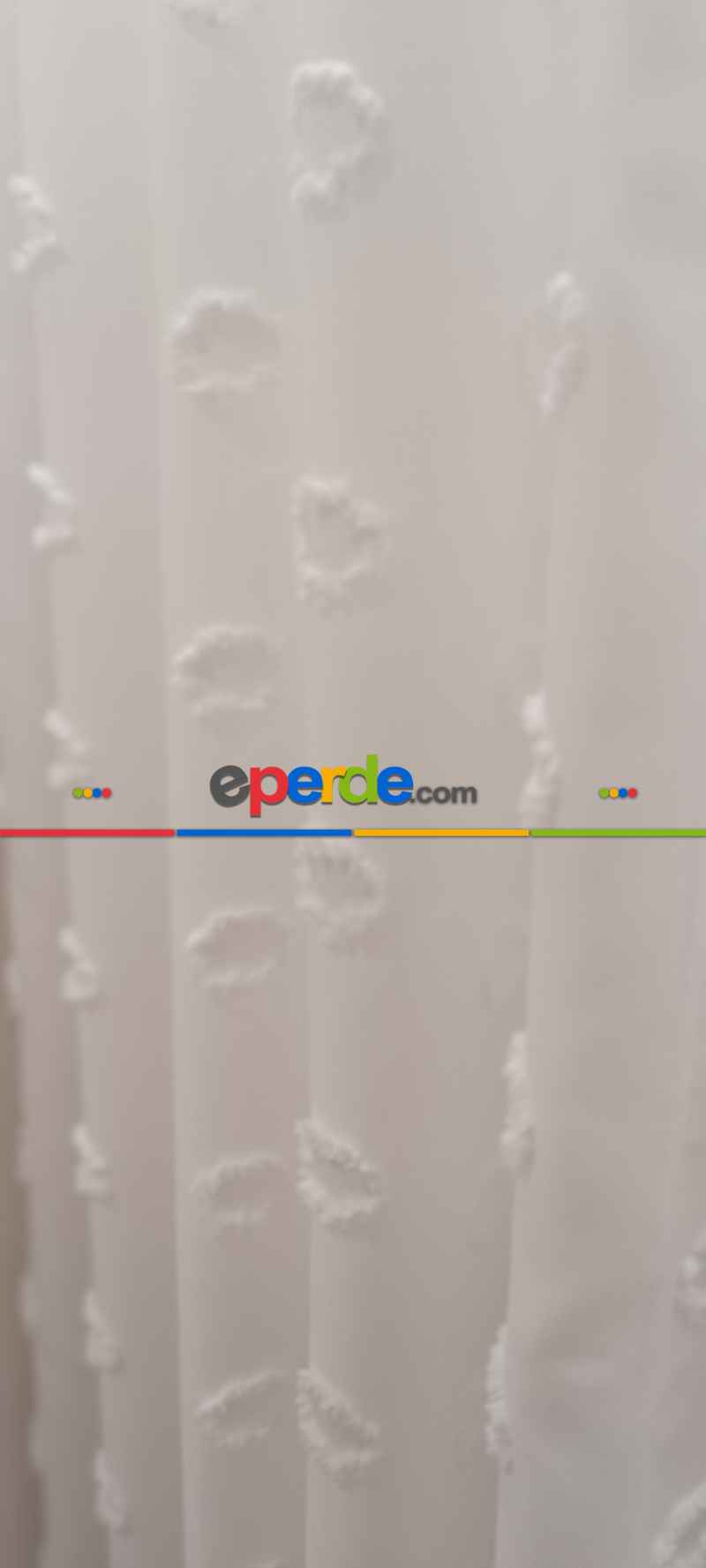 Yeni Nesil Ponpon Saçak Detaylı Tül Perdeler Ekru Renk