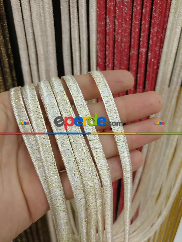 Açık Pembe Rengi İp Perde İpek Koza Serisi- Pembe-gümüş