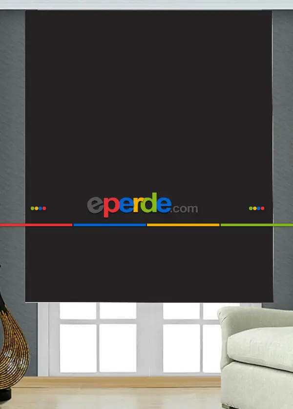 Düz Mat Blackout Işık Geçirmeyen Stor Perde Siyah 1.kalite- Siyah