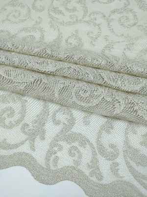 Tül Perde Ve Kruvaze Perde Şal Desenli ( Kdk Tül - Daha Kalın)- Bej