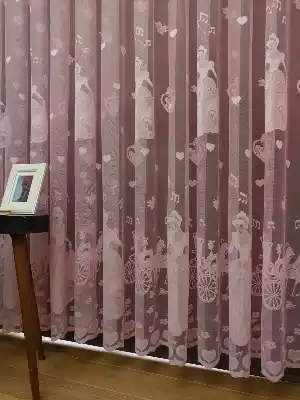 Pembe Kız Çocuk Odası Tül Perde Sindirella- Pembe