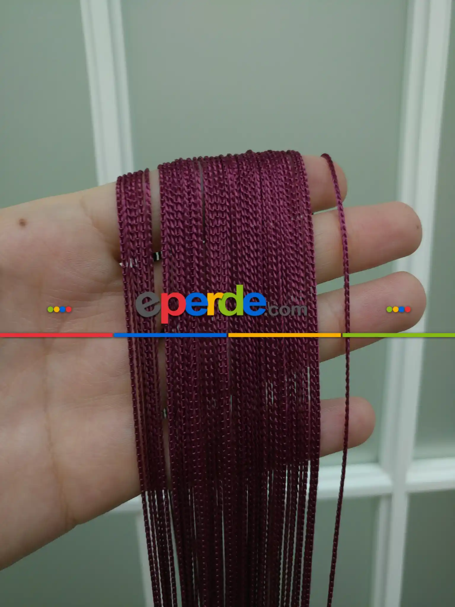 İp Perde - İnce Zincir Serisi İp Perde Bordo