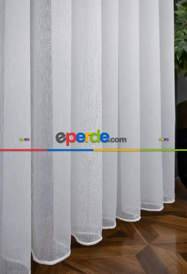 Salon Tül Modelleri - Lüx Ttm Bambu Tül Dökümlü Tül Ekru
