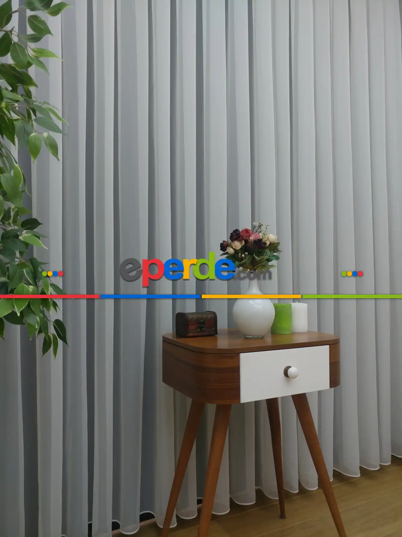 Salon ( Orjinal ) Düz Tergal Tül Perde - Krem Açık-Ekru