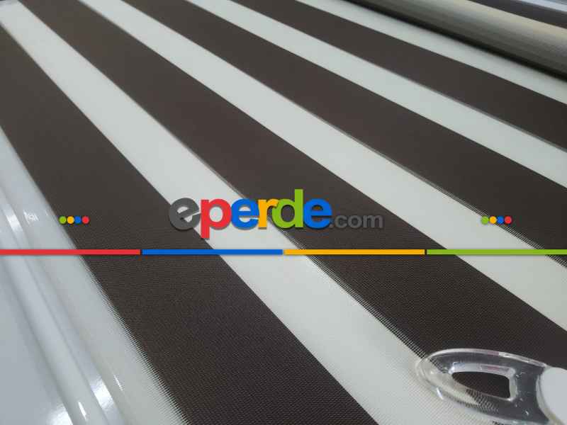 Brillant Koyu Kahve Zebra Perde- Kahve Koyu