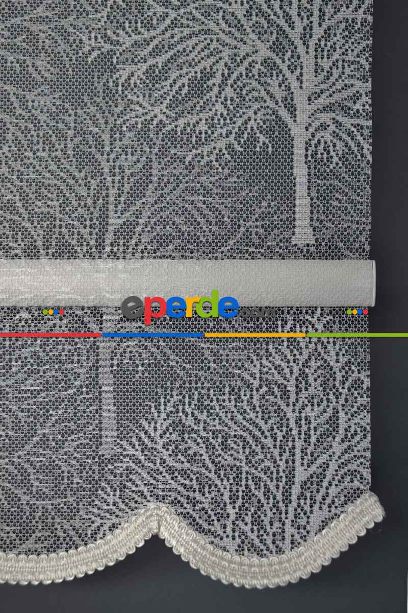 Halim Perdesan Dacuz-203 Beyaz Renk Etekli Veya Eteksiz Çift Mekanizmalı Tül Stor Perde