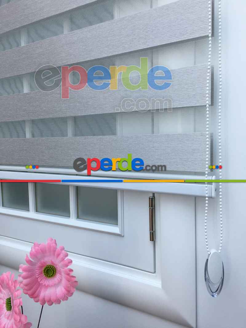 Oturma Odası - New Gri Düz Bambu Zebra Perde- Gri-füme-antrasit