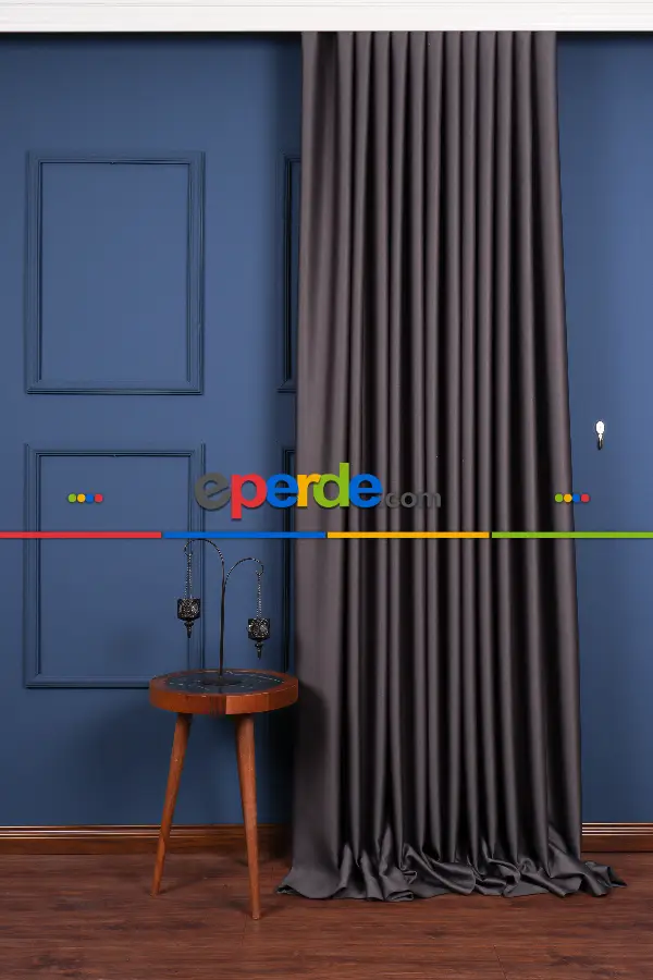 Yatak Odası Fon Perde - Füme- Antresit Blackaut Fon Perde 0 Işık Geçirmez