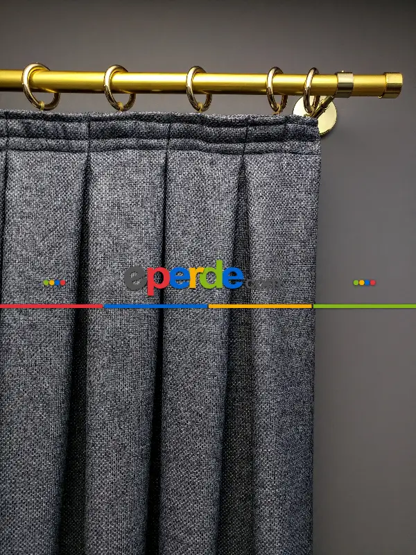 Gerçek Hasır Dokuma Salon Fon Perdesi 2021 Elite Series- Füme-mavi Grimsi