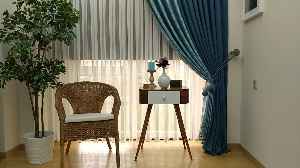 Mavi Lacivert Renk Kombinli Desenli Fon Perde- Lacivert-mavi