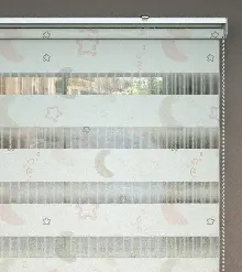 Yıldız Desenli Baskılı Zebra Perde- Çok Renkli