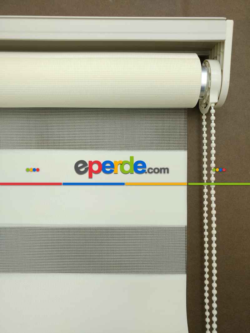 Oturma Odası - Zebra Perde - Düz Zebra Perde- Krem