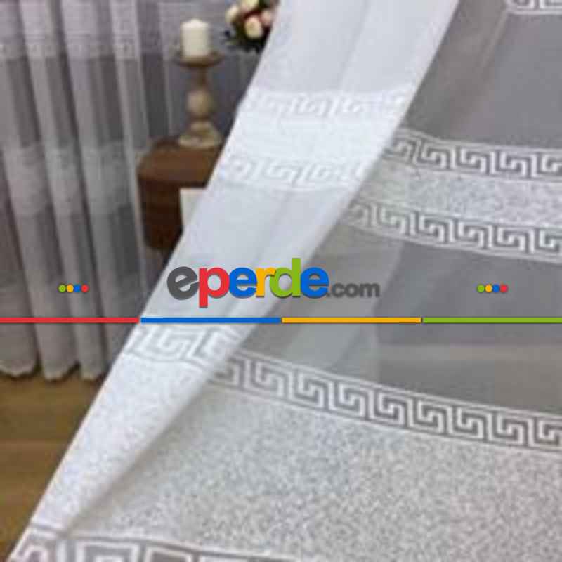 Yatak Odası - Ft Serisi Ara Bantlıversace Desen Tasarım Yeni Tül Perde- Ekru