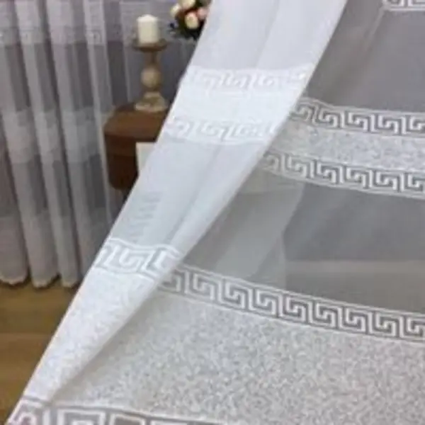 Ft Serisi Ara Bantlıversace Desen Tasarım Yeni Tül Perde- Ekru