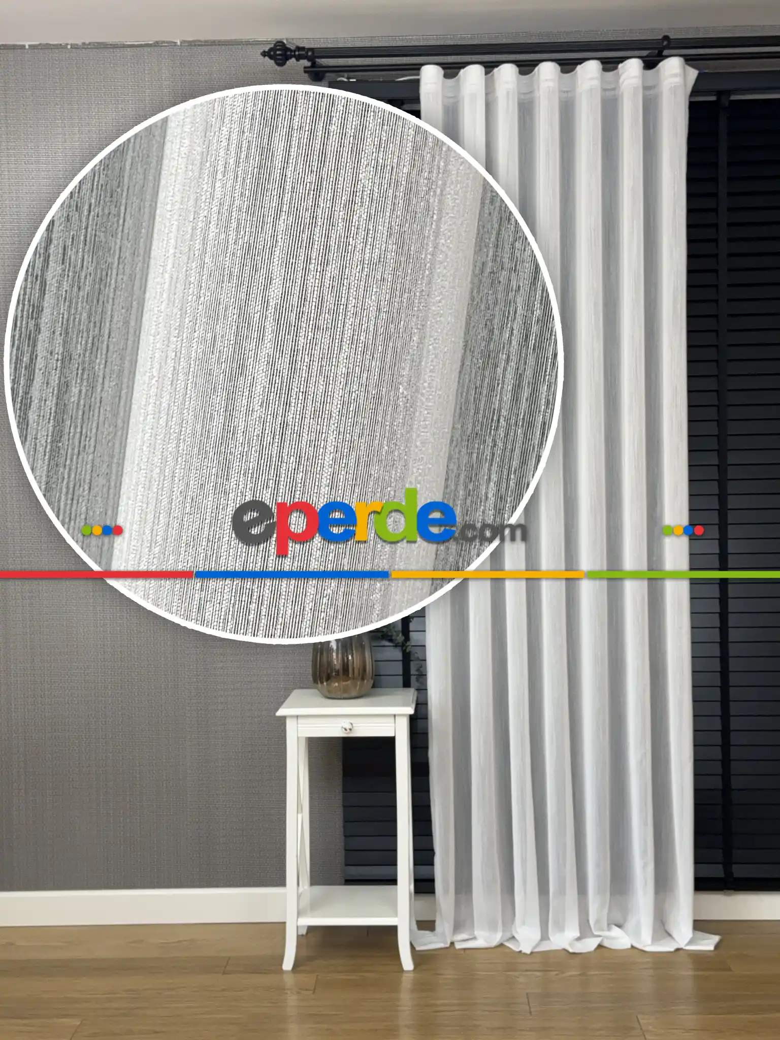 Hafif Çizgili Tül Perde - Premium Serisi - Ürün Videosu Açıklamada Vardır