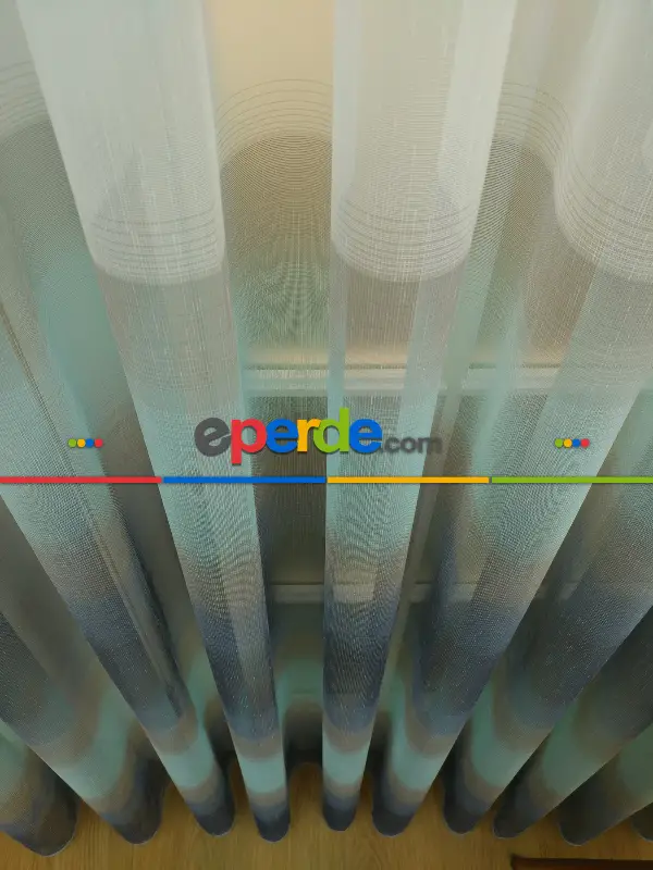 Salon Tül Perde - 1.kalite Degrade Renk Geçişli Şantuk Keten Tül Perde Perdesi 2021- Gri-Füme-Antrasit