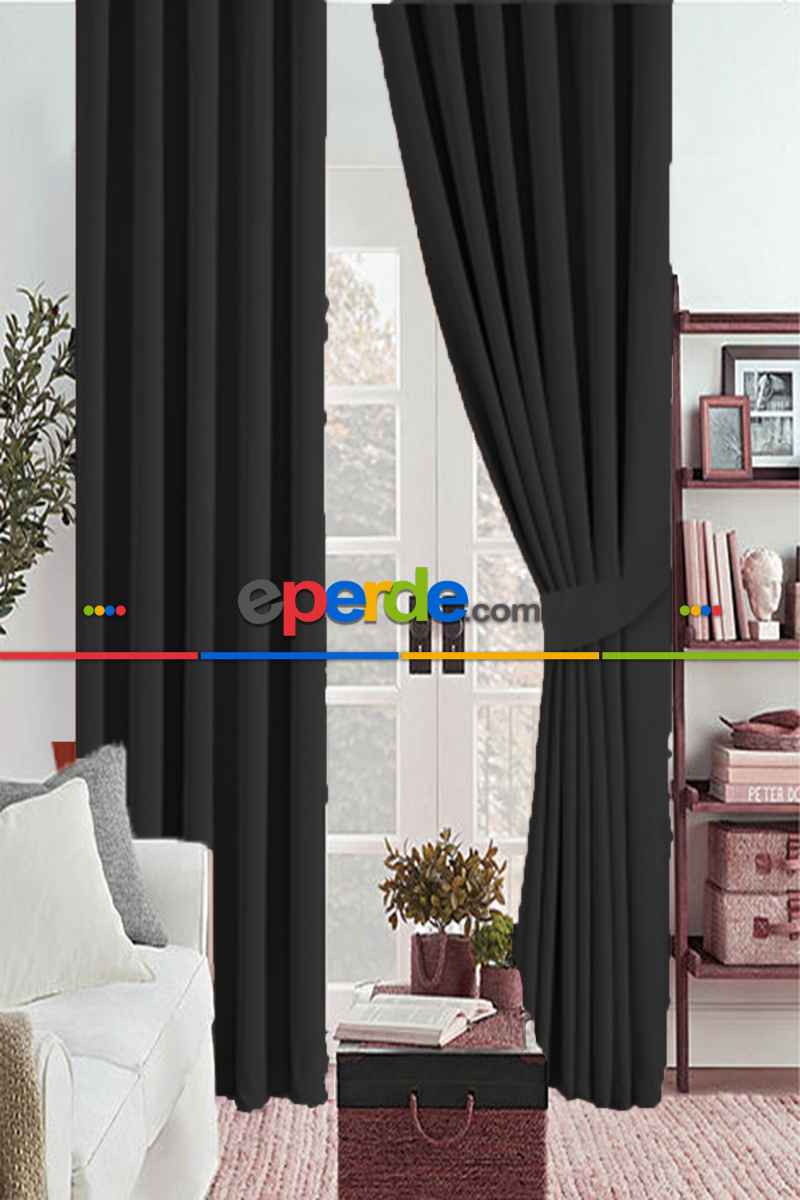 Gri Antrasit Koyu Füme Renk Karartma Blackout Güneşlik Fon Kalın Perde