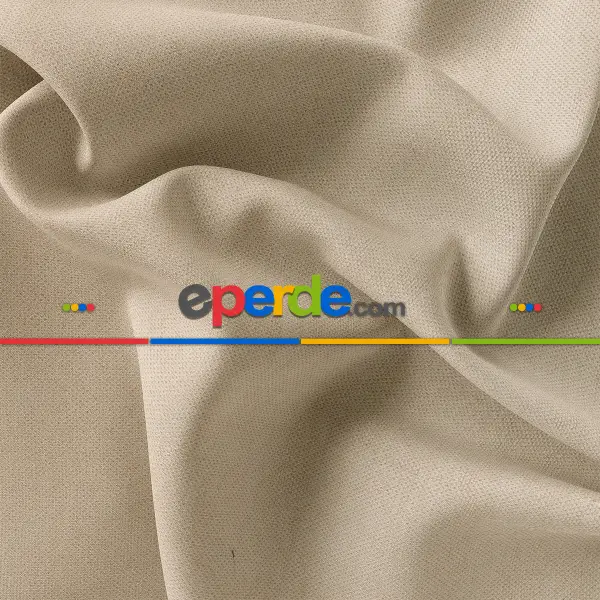 Yatak Odası - Kadife Dokulu Fon Perde Pilesiz Tek Kanat Bej