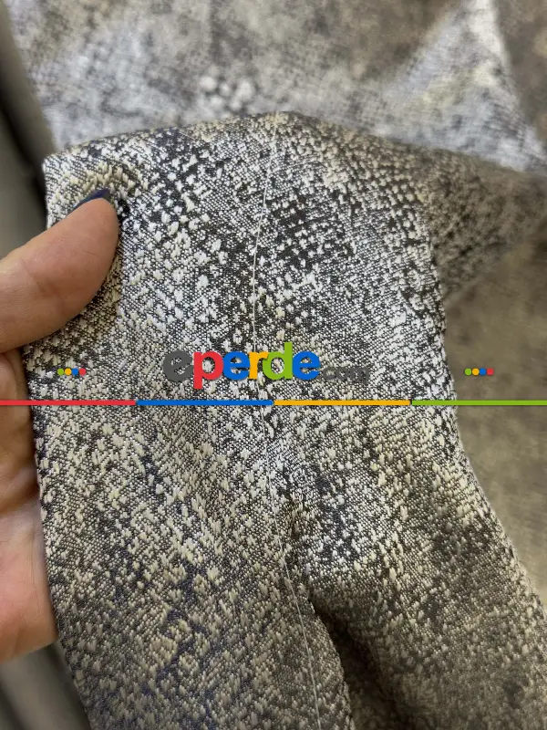 Yatak Odası - Gri Jakar Dokuma Desenli Fon Perde, Hafif Parlak Premium Kalite Seri