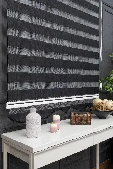 80x200 Hazır Siyah Bambu Zebra Perde