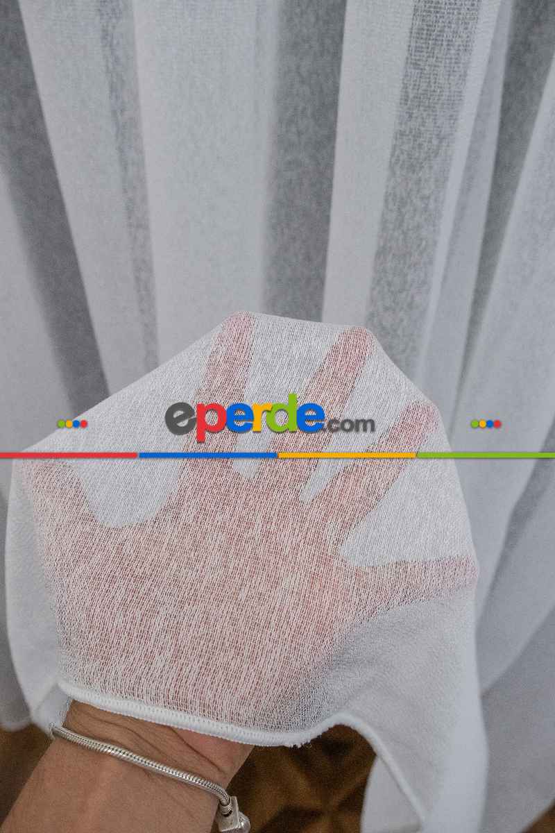 Premier Gramajlı Buzlu Zemin Avior Ekru Tül - Kurşunlu Tül