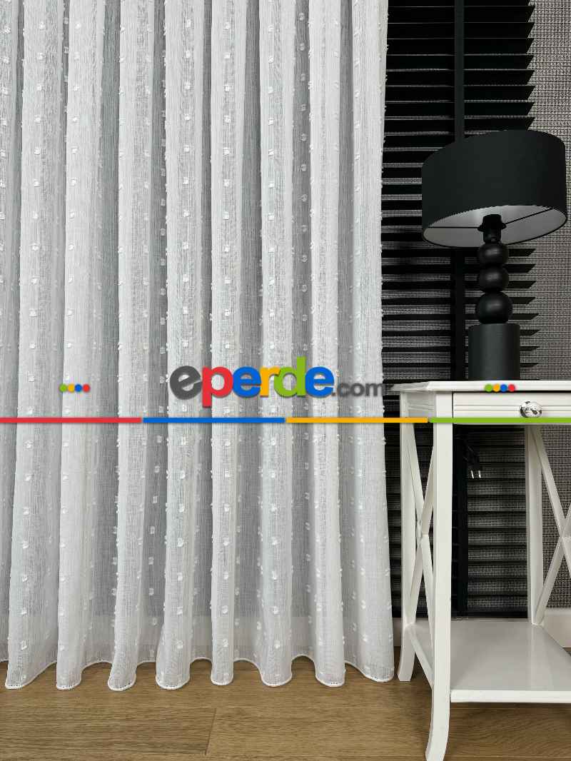 Kabartmalı Tül Perde, Premium Seri, Kurşunlu Tül