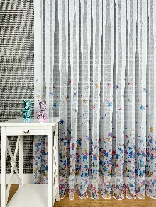 Bebek Odası Tül Perde - Çok Renkli Yıldız Baskılı Tül Perde, Çocuk-bebek Odası, Premium Seri