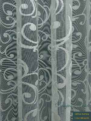 Şal Desen Fransız Dantel Tül Perde & Kruvaze Perde- Ekru