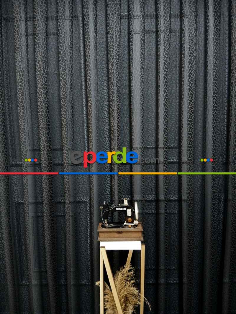 Gri Füme Antrasit Leopar Desen Desen Modern Tül Perde