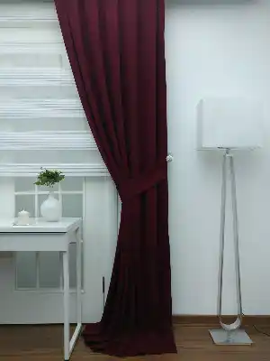 Bordo - Düz Fon Perde- Bordo
