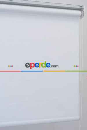 Beyaz Polyester Stor Perde 1. Kalite- Beyaz