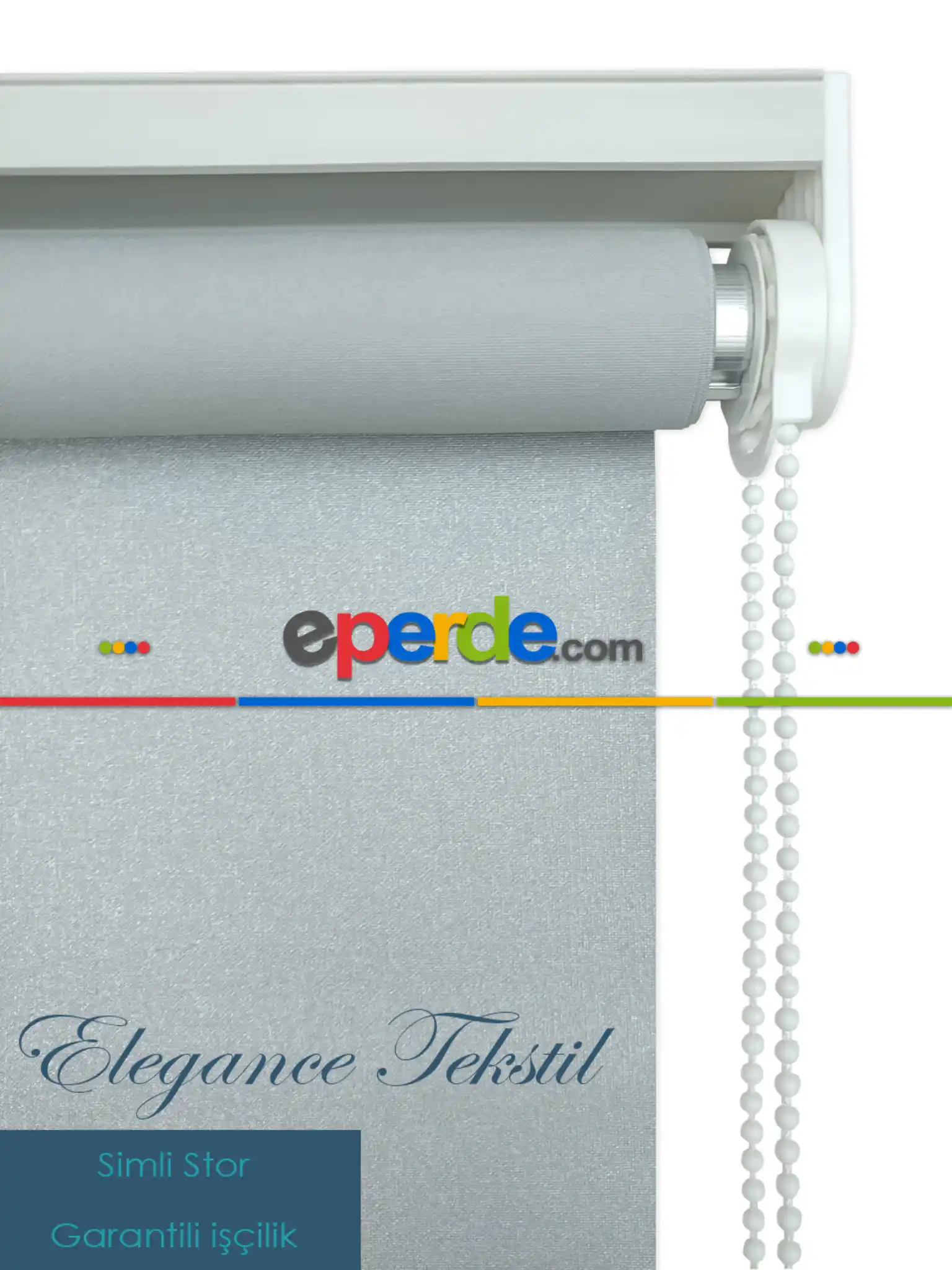 Gri Stor Perde Pastel Simli Serisi (pvc Kaplama) Kalın Dokulu- Gri Simli