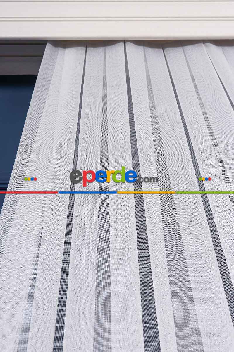 Salon - Siyah Yüksek Kalite Armür Dokuma Ttm Zemin Kaplamalı Tül Perde