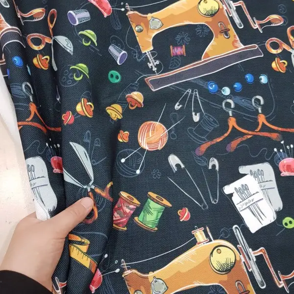 Dikiş Terzi Desenli Fon Perde Evm1095 Kumaşı Kalındır Duck Bezi Değildir- Siyah-Beyaz