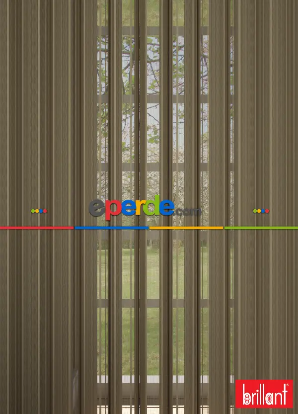 Brillant Akıllı Tül Perde Kahverengi Tül Dikey Zebra Perde Düz 1. Kalite