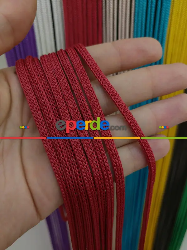 Kırmızı Rengi İp Perde Jumbo Zincir Serisi- Kırmızı