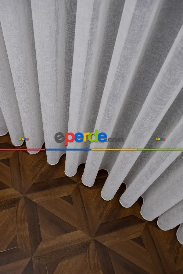 Yatak Odası - Keten Tül Ütü İstemez Dökümlü Tül - İtinalı Dikiş - S Pile