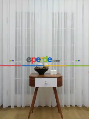 Ekru Keten 1. Kaliteli Tül Perde- Ekru