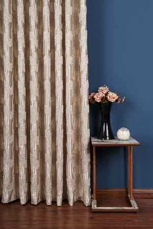 Avantgarde Antrasit Dalgalar Desenli– Modern Jakar Dokuma Fon Perde