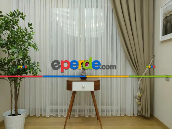 Favori Dertsiz Ütü İstemez Tül Perde 2025-trend ( Krem Açık ) - Kurşunlu Tül