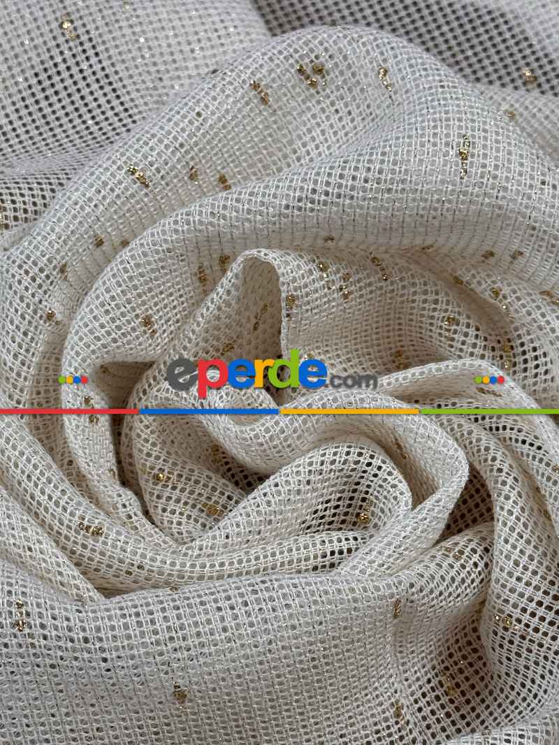 Simli Özel İplik Doğal Doku Düz Tül Perde - Özel Dokuma Ağır Gramajlı Premium