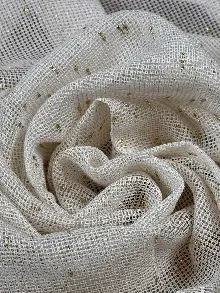 Oturma Odası - Simli Özel İplik Doğal Doku Düz Tül Perde - Özel Dokuma Ağır Gramajlı Premium