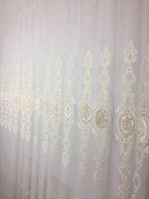 Arma Nakışlı Kadife Vizon İpek Zemin- Vizon Rengi