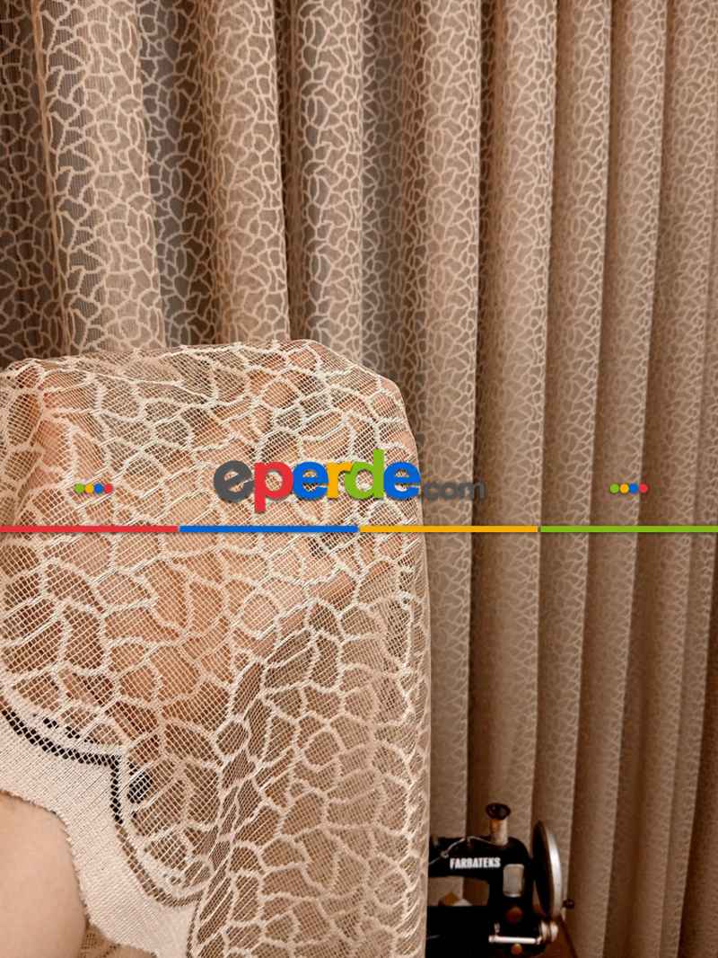 Vizon Leopar Desen Desen Modern Tül Perde