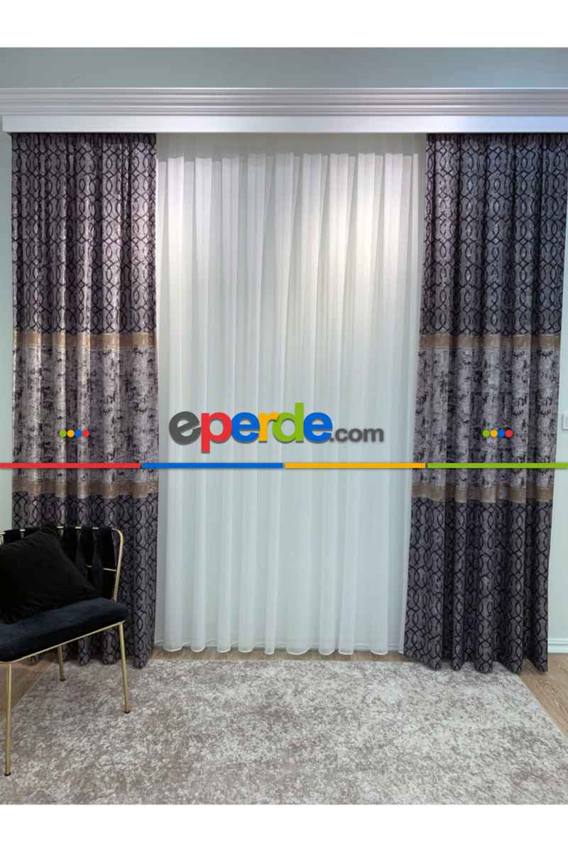 Brillant Fon Perde Fon Perde Yeni Moda Model Gri Füme Antrasit Renk Tasarım Yan Perde