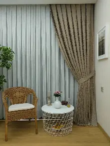 Toprak Rengi Duz Jakar Fon Perde (150)- Taba