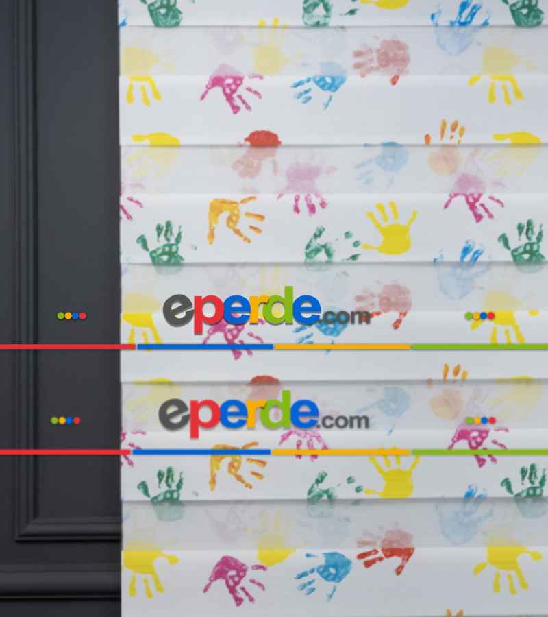 El Baskılı Zebra Perde