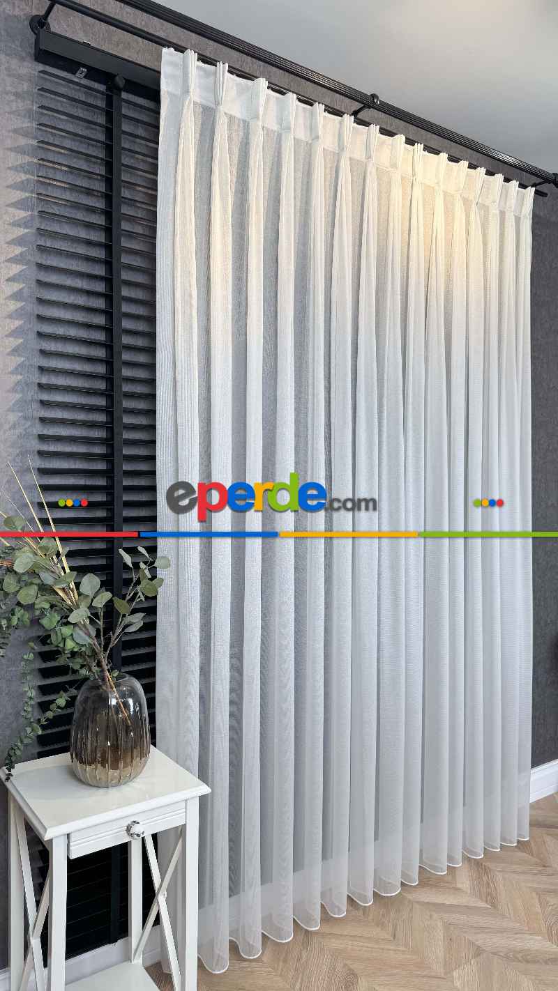 Amerikan Pile Tül Perde (opsiyonel), 6 Farklı Renk Seçeneği, S Pile Seçenekli Ağır Gramajlı Premium Seri Kurşunlu Tül